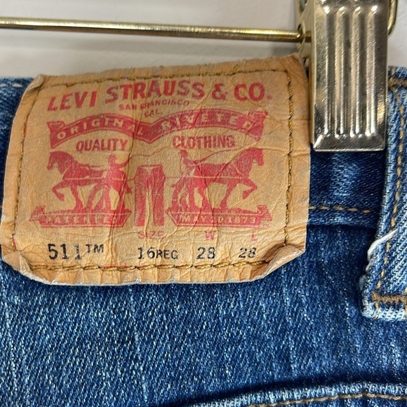 Levi's Girls Retro 511 Slim Straight Jeans Blue Medium Wash Size 16 28x28 - Picture 6 of 11